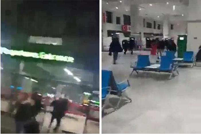 البوكس نيوز - لحظة هلع المسافرين داخل مطار بتركيا وقت وقوع الزلزال.. فيديو